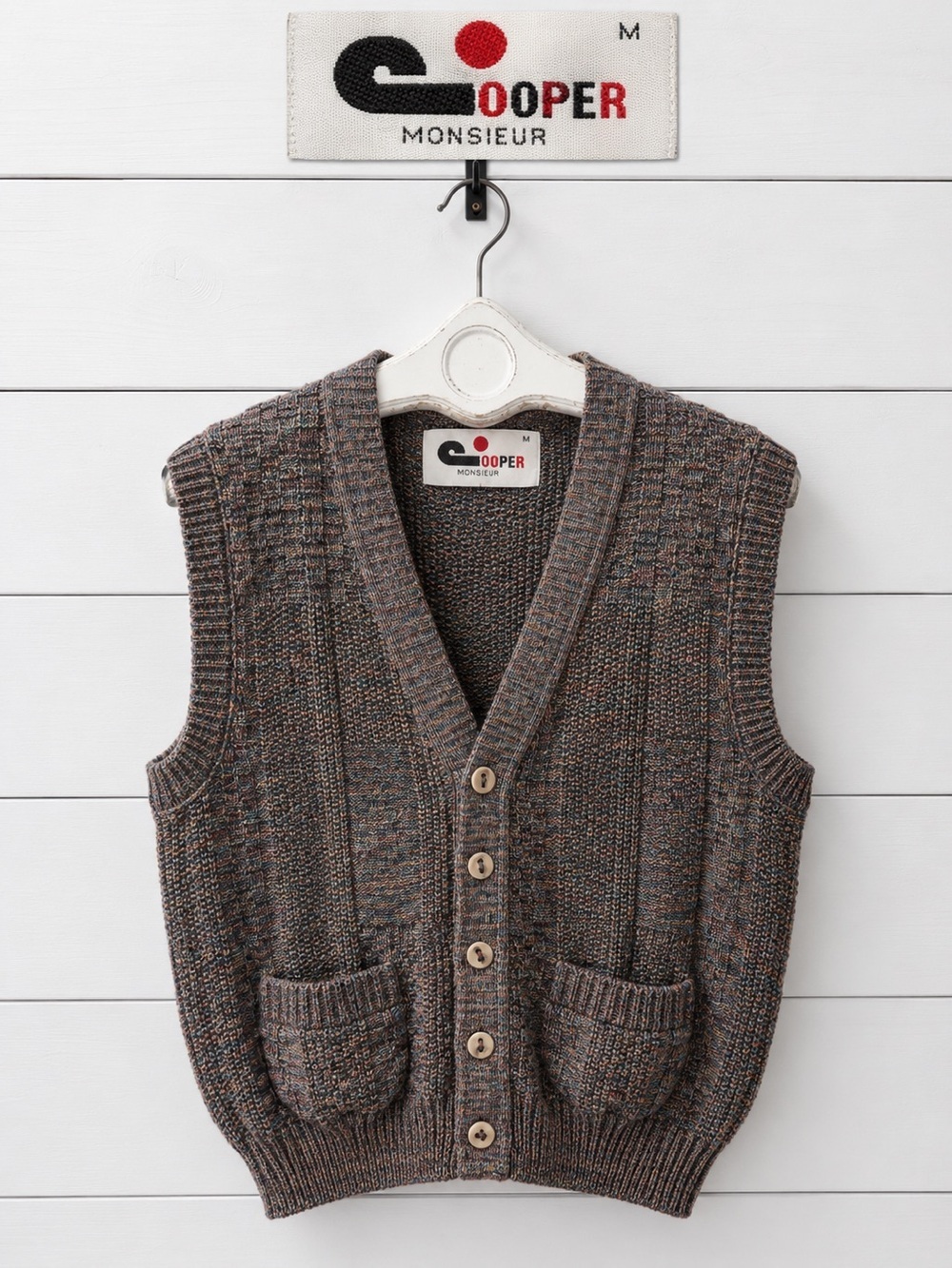 Cooper Monsieur Vintage Knit Sweater Vest – Unisex – Medium